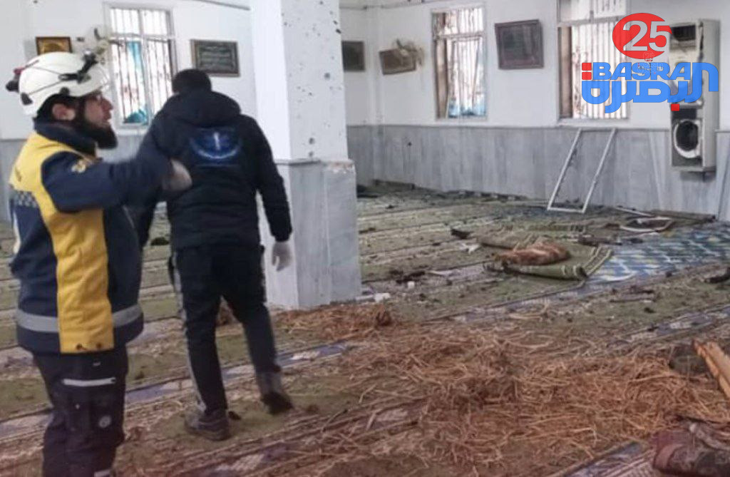 وكالة الأنباء السورية: ارتقاء 3 أشخاص وإصابة 5 آخرين جراء الانفجار في جامع الإمام علي (عليه السلام) في حمص