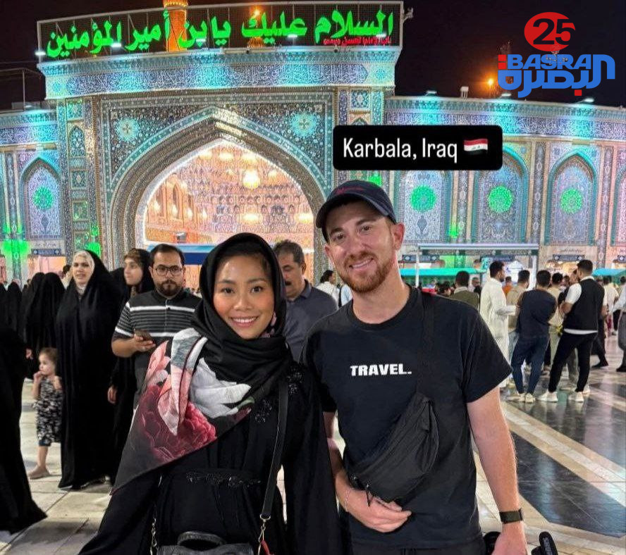 الرحالة العالمي “دريو بينسكي” يختار صورته وزوجته في كربلاء كأول صورة في ألبوم صوره للاحتفاء بنهاية 2025