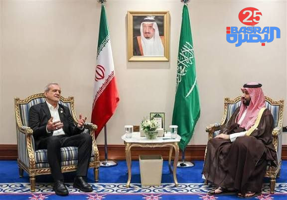 لي العهد السعودي “محمد بن سلمان” للرئيس الايراني بزشكيان: نعلن استعداد المملكة لأي تعاون مشترك مع إيران وسائر دول المنطقة لإرساء السلام والأمن المستدام  🔻محمد بن سلمان: السعودية لا تقبل بأي اعتداء أو تهديد أو إثارة توتر ضد إيران
