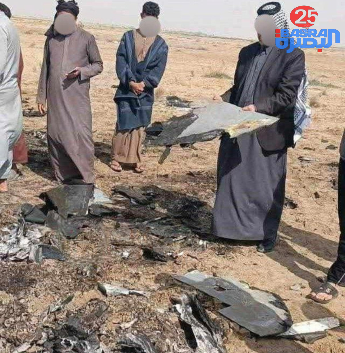 صورة متداولة توثق بقايا المس-يرة الإيرانية في محافظة الديوانية