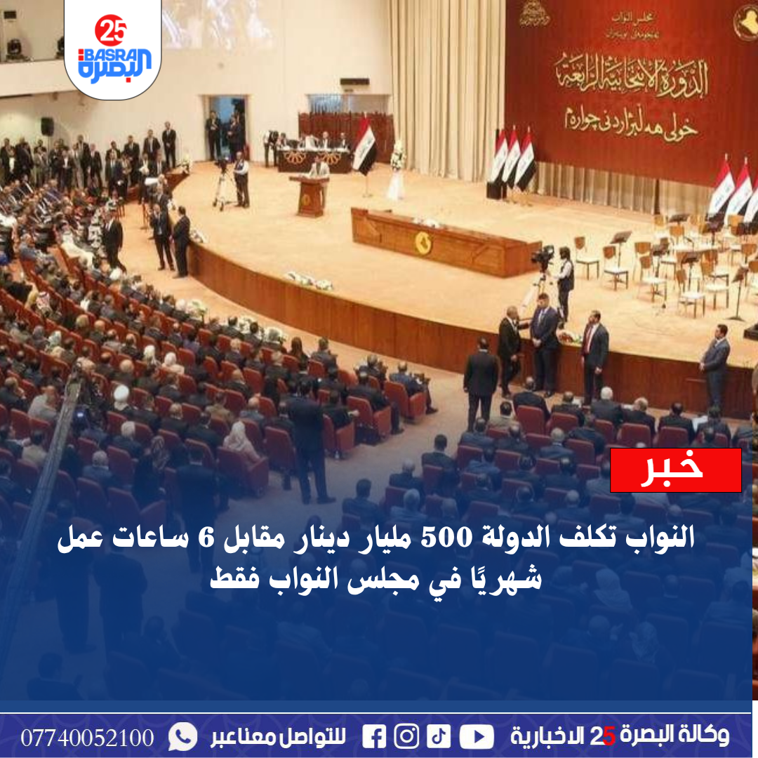 النواب تكلف الدولة 500 مليار دينار مقابل 6 ساعات عمل شهريًا في مجلس النواب فقط
